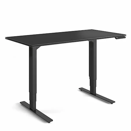 Contemporary Adjustable Height Standing Desk with Glass Top