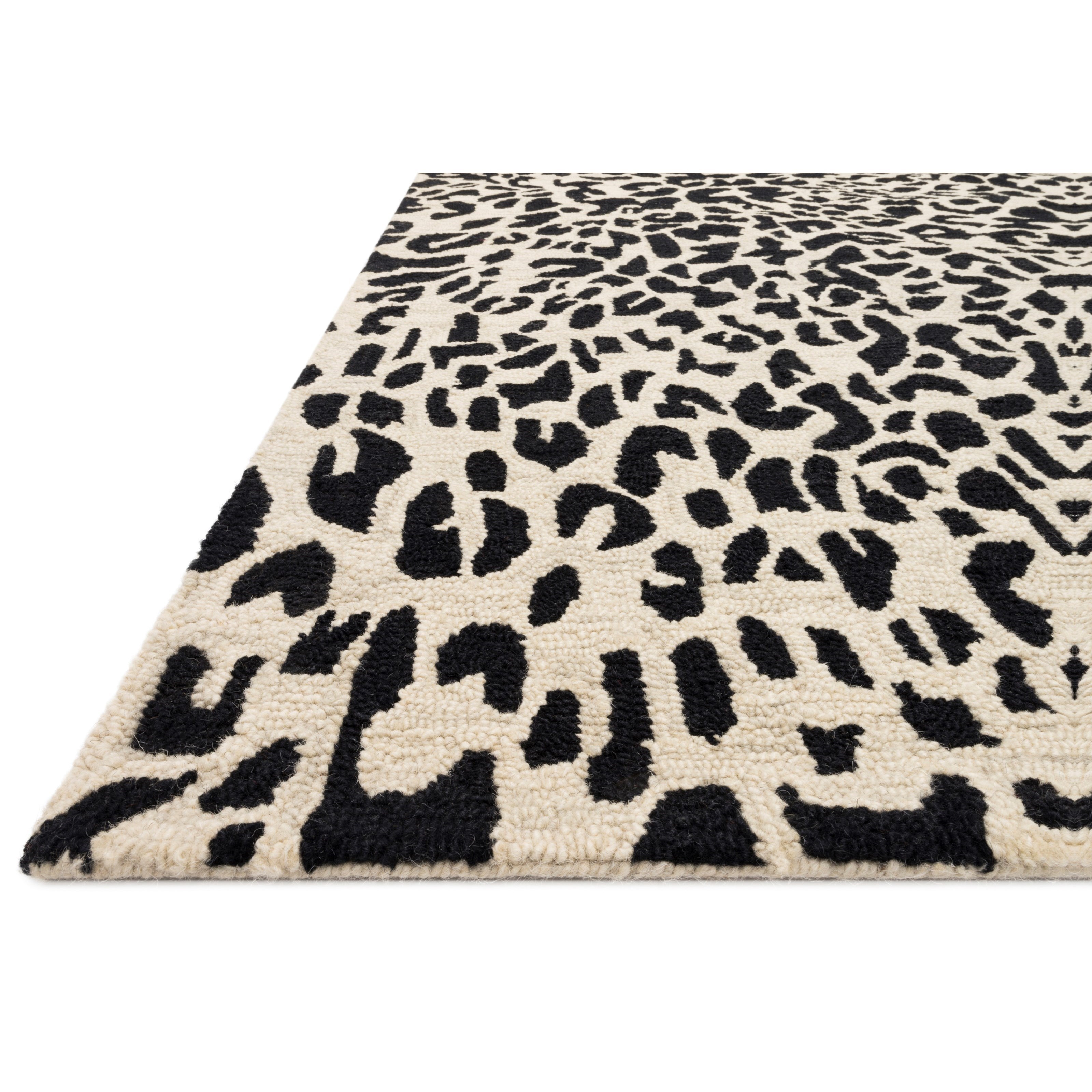 1'6" x 1'6"  Black / Ivory Rug