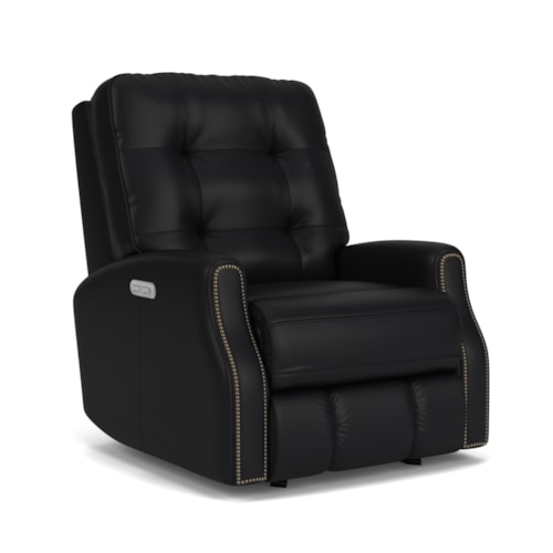 Button Tufted Power Rocker Recliner with Power Headrest