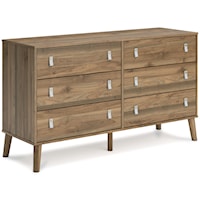 Dresser with Faux Leather Pulls