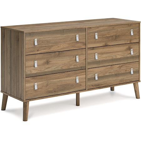 Dresser with Faux Leather Pulls