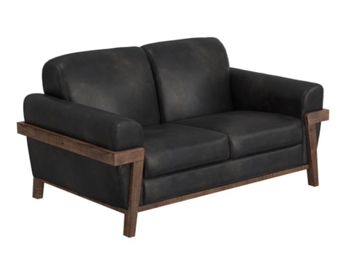 Rustic Loveseat with Retro Rolled Arms
