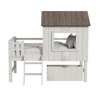 Farmhouse Novelty Bed with Ladder and Fencing