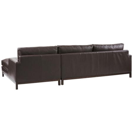 2-Piece Leather Sectional Sofa w/Bronze Base