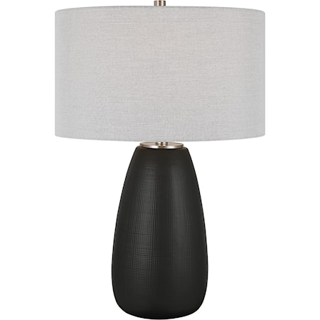 Twilight Satin Black Table Lamp