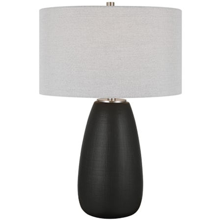 Twilight Satin Black Table Lamp