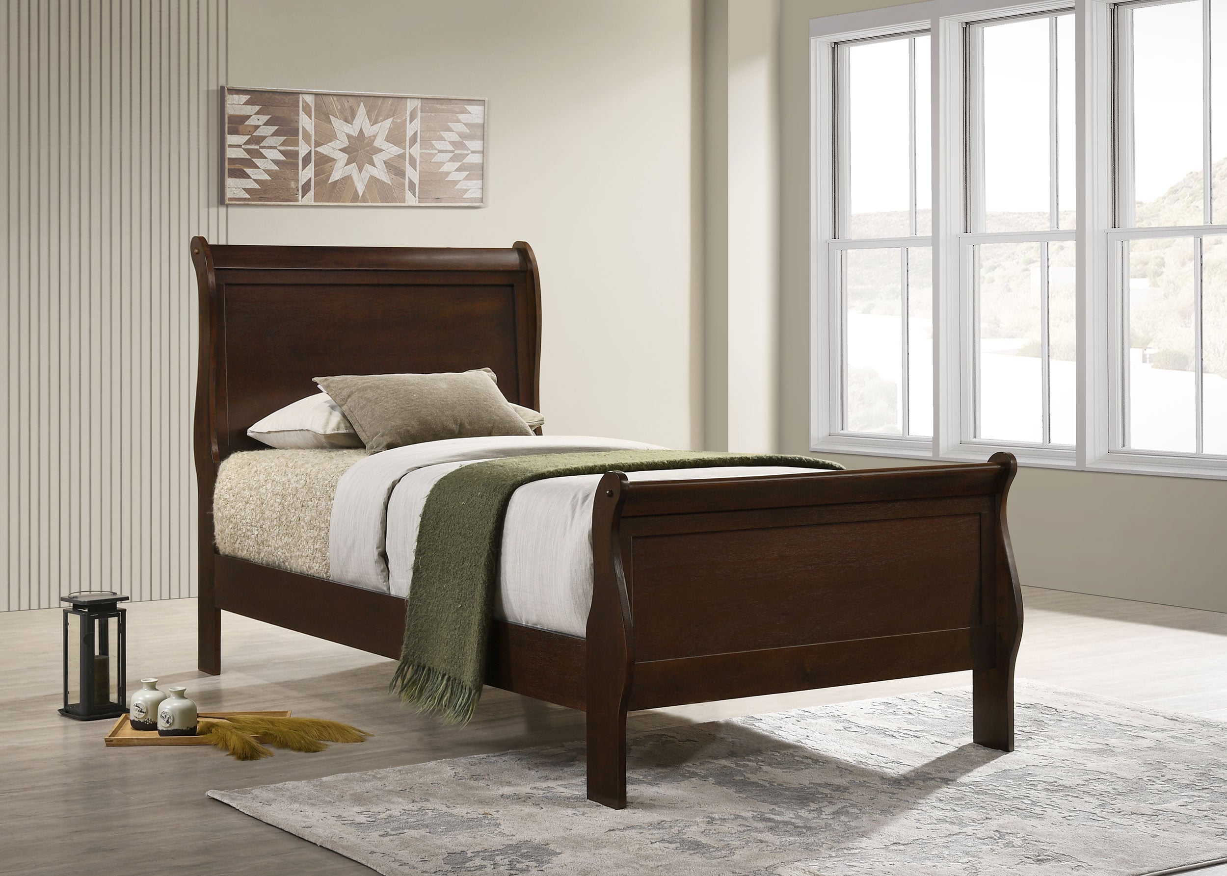 Wood Twin Sleigh Bed
