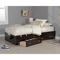 Transitional Twin Platform Bed with 2-Storage Drawers