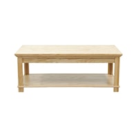 Transitional 1-Shelf Coffee Table with Legs