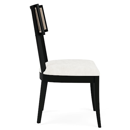 Cane Upholstered Side Chair