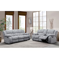 Transitional Reclining Sofa and Console Reclining Loveseat