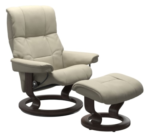 Medium Reclining Chair & Ottoman with Classic Base
