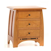 Transitional 3-Drawer Nightstand in Autumn Wheat Finish