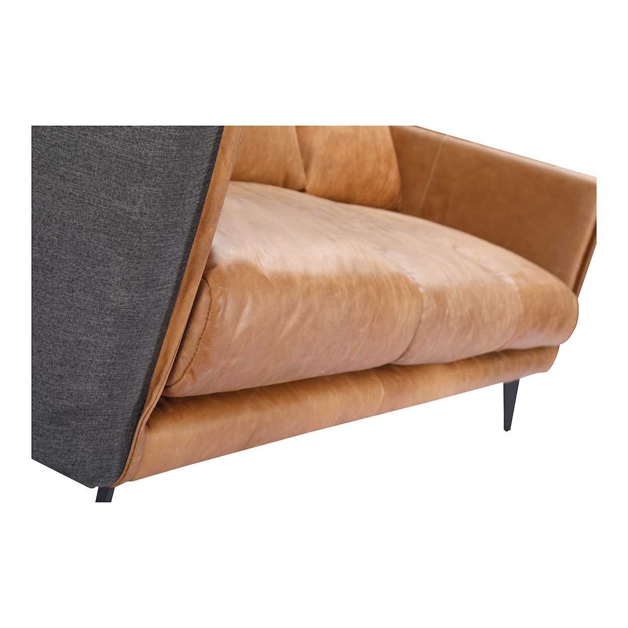 Moe's Home Collection Messina Messina Leather Sofa Cigare Tan Leather