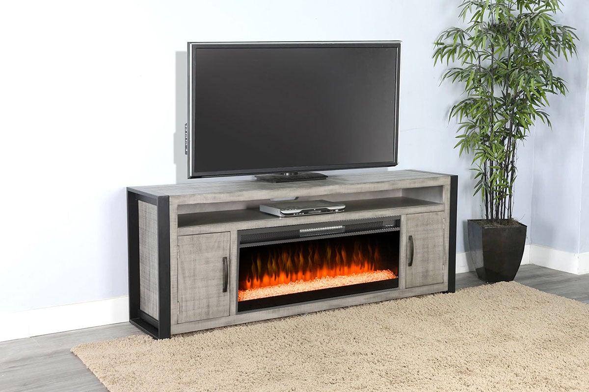 78" Media Console with Electric Fireplace