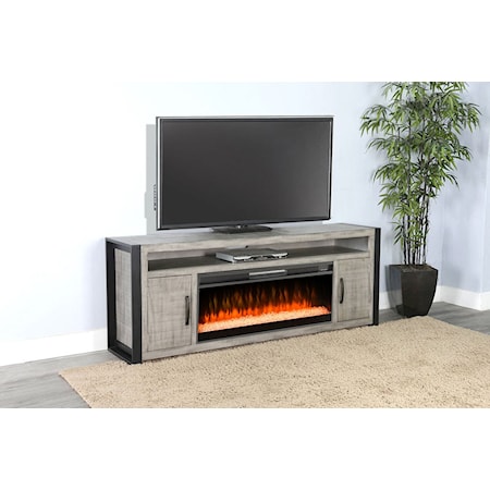 78&quot; Media Console with Electric Fireplace