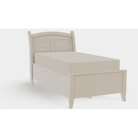 Twin XL Arched Left Drawerside Bed