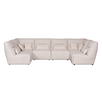 Contemporary 6-Piece Sectional with Power Recliner 