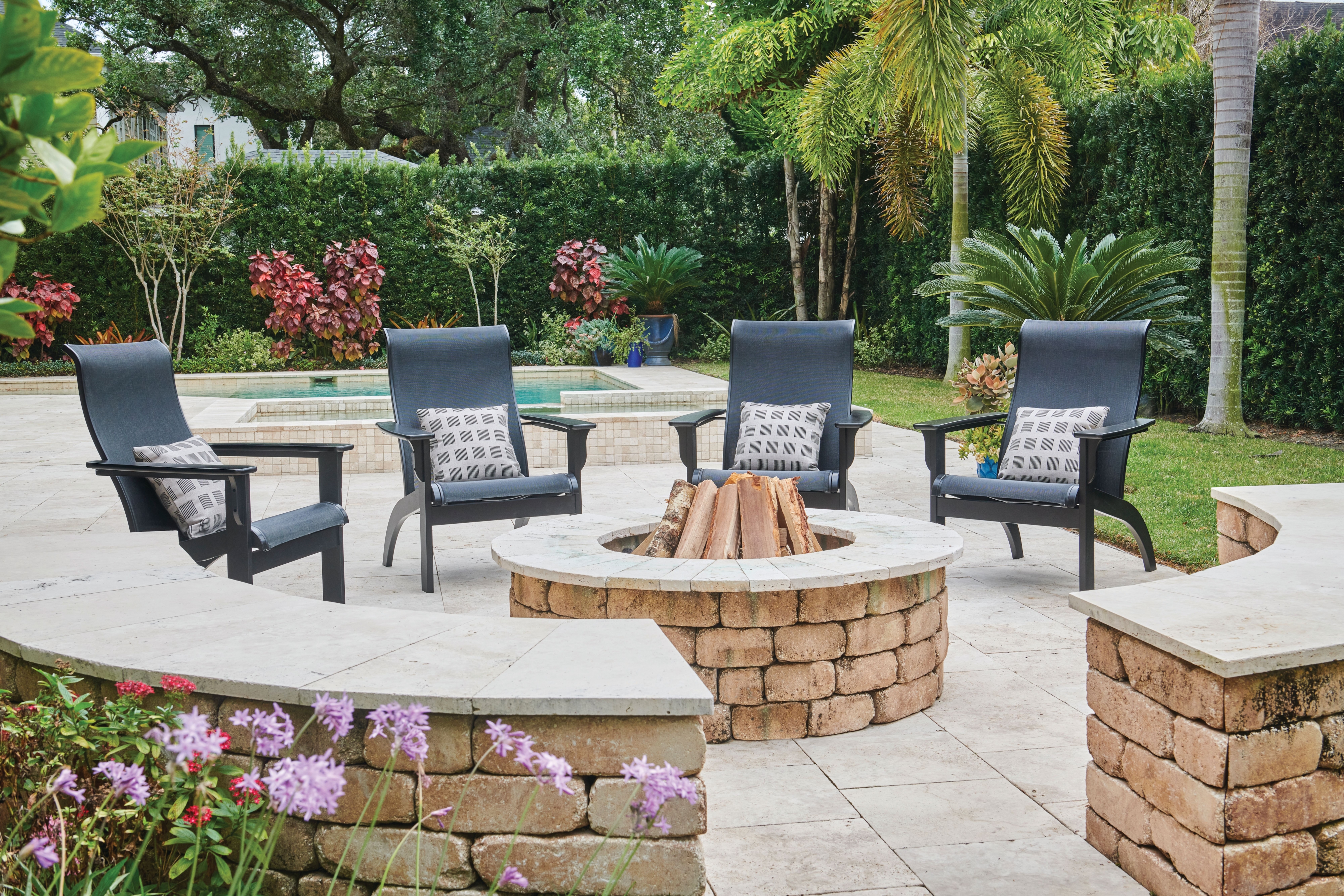 Telescope Adirondack Chat-Height Adirondack-Style Sling Armchair