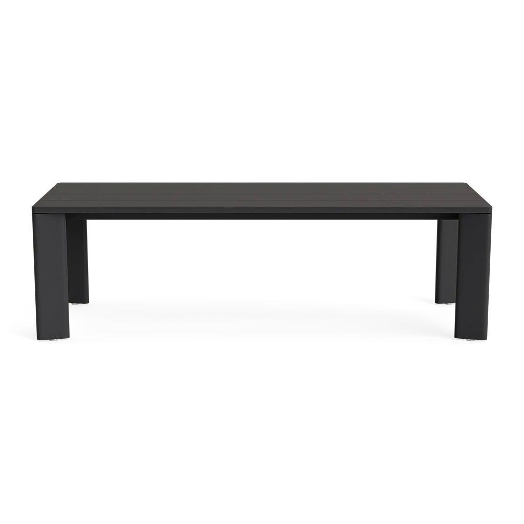 96" Aluminum Dining Table w/Modern Slat Top