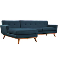 Left-Facing Upholstered Fabric Sectional Sofa