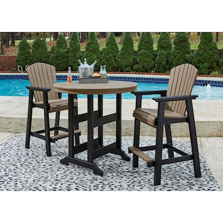 3-Piece Round Bar Table Set