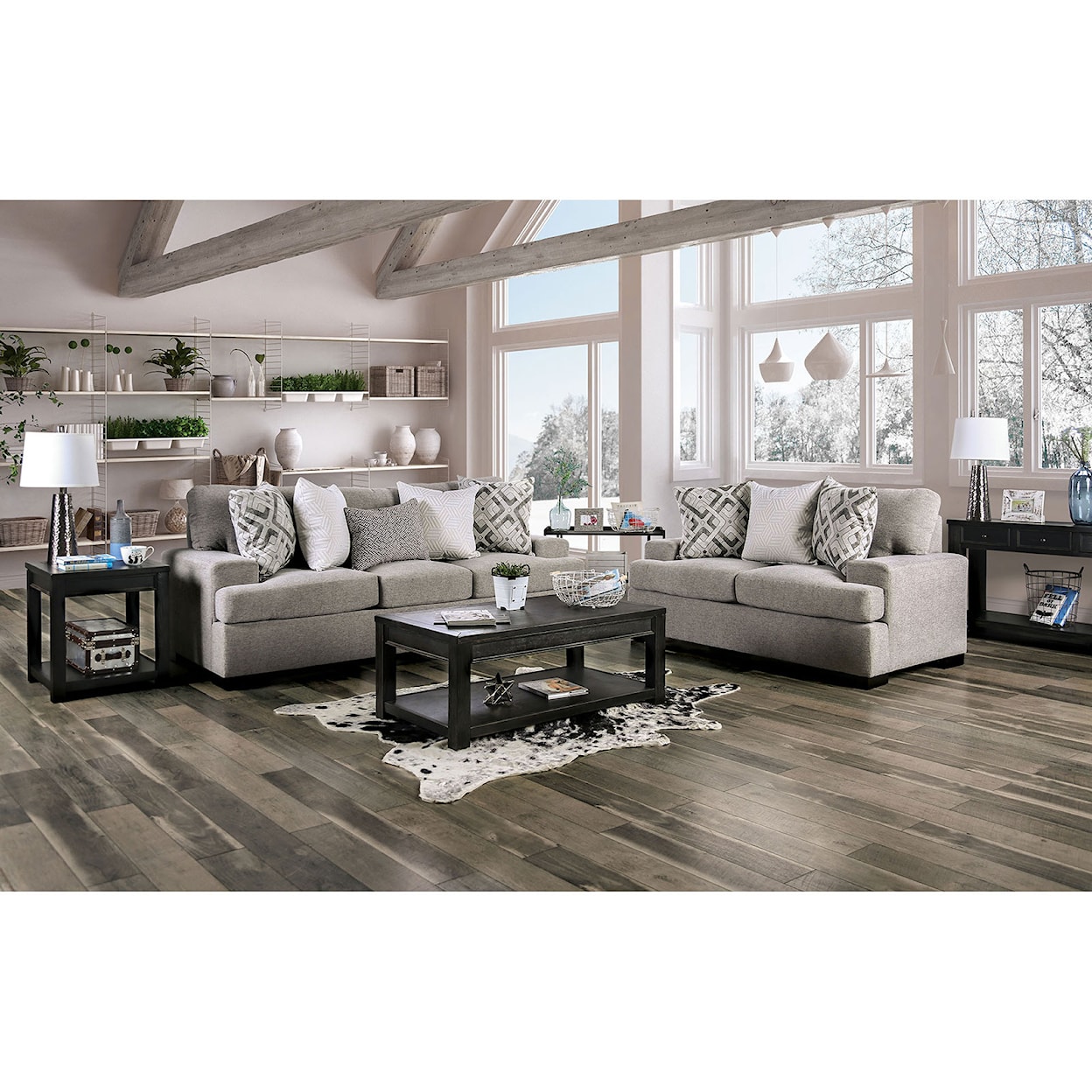 Furniture of America Polly Sofa + Loveseat