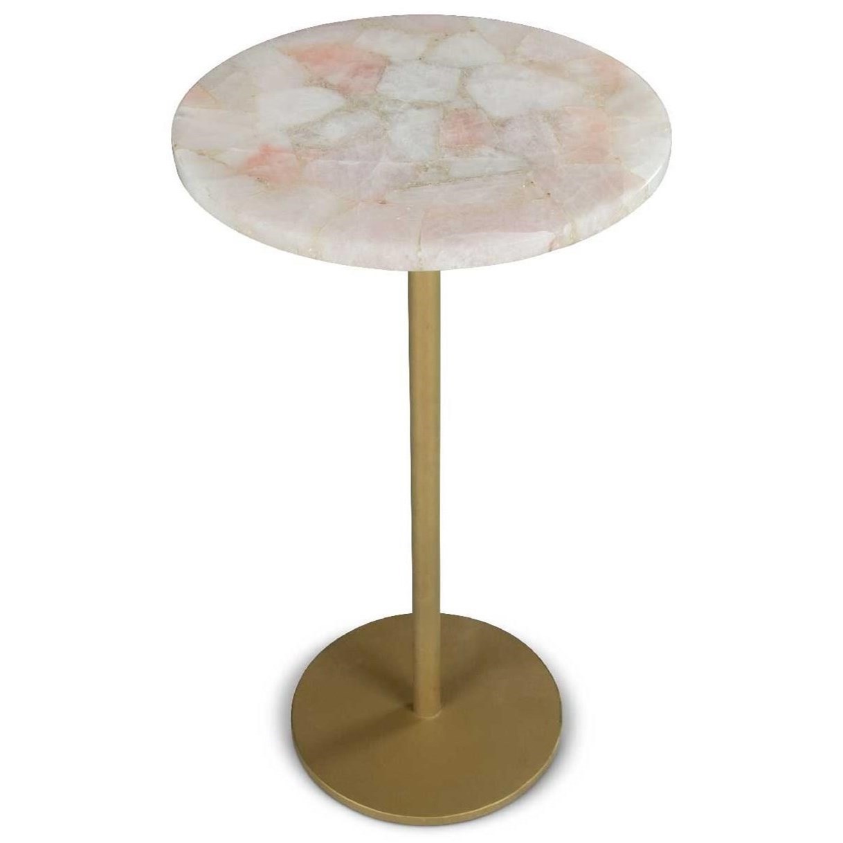 Rose Quartz Top Chairside End Table