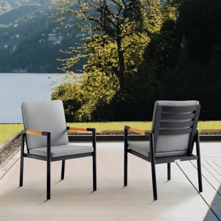 Set of 2 Outdoor Arm Chairs