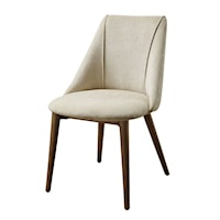 Mid-Century Modern Dining Side Chair with Splayed Legs