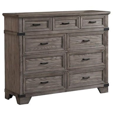 Intercon Forge Brushed Steel 9 Drawer Chesser Intercon Forge Brushed Steel 9 Drawer Chesser