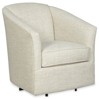 Contemporary Swivel Chair with Flared Arms