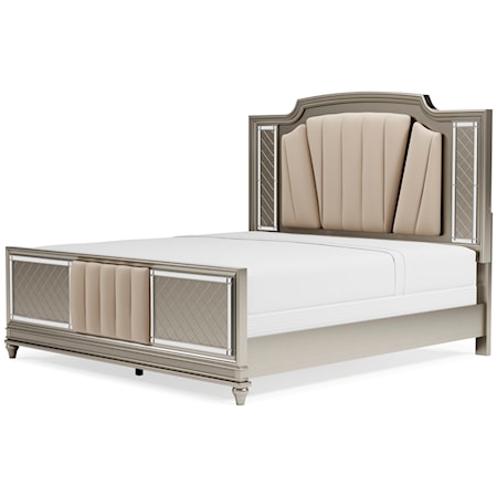 King Upholstered Panel Bed