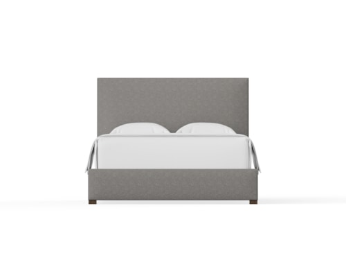 Transitional Queen Upholstered Bed with Platform Footboard