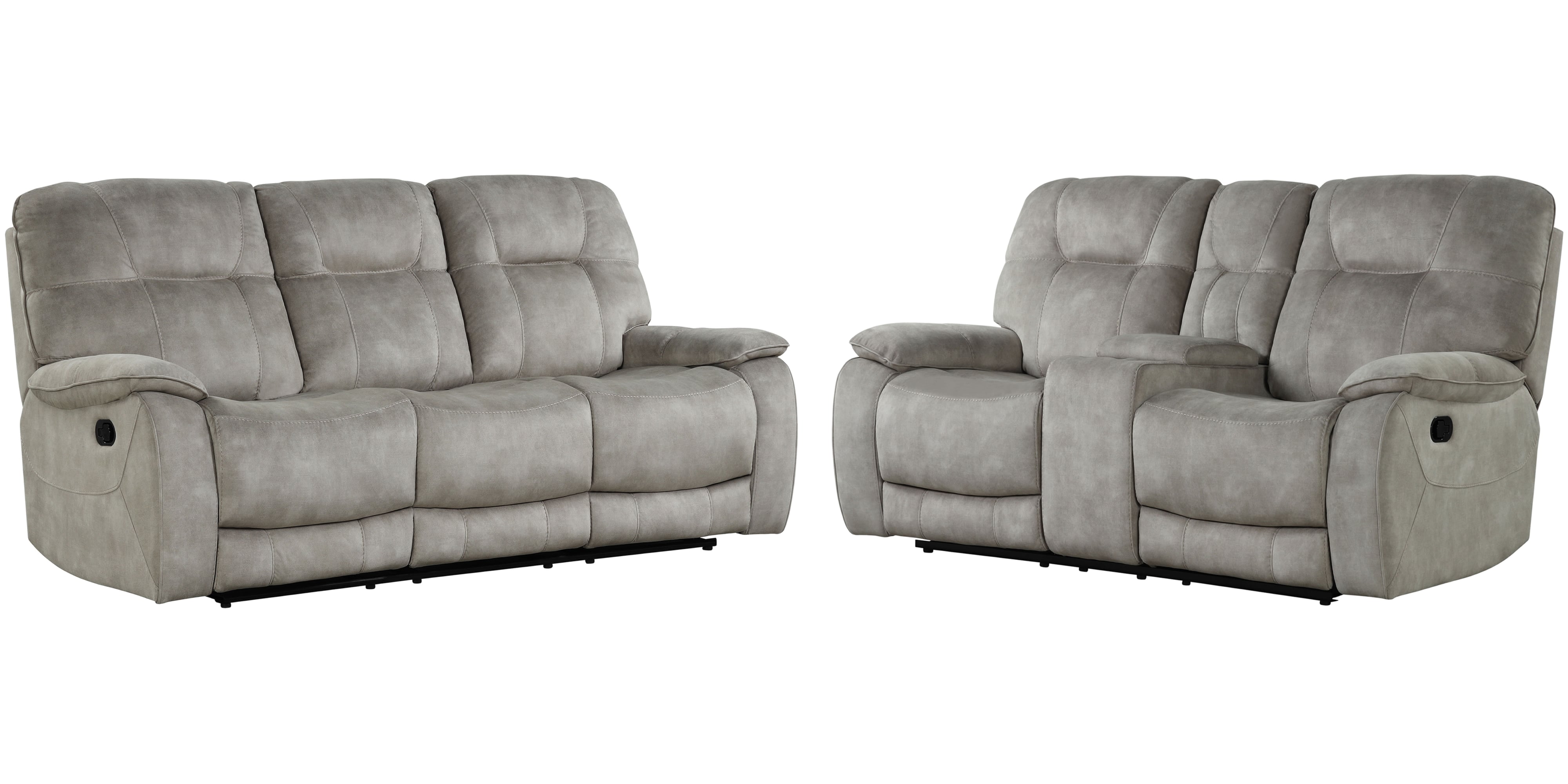 Manual Reclining Sofa and Loveseat Set