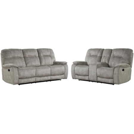 Manual Reclining Sofa and Loveseat Set