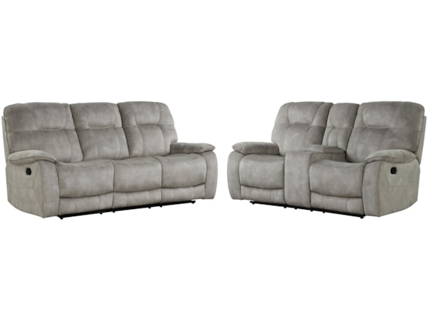 Manual Reclining Sofa and Loveseat Set