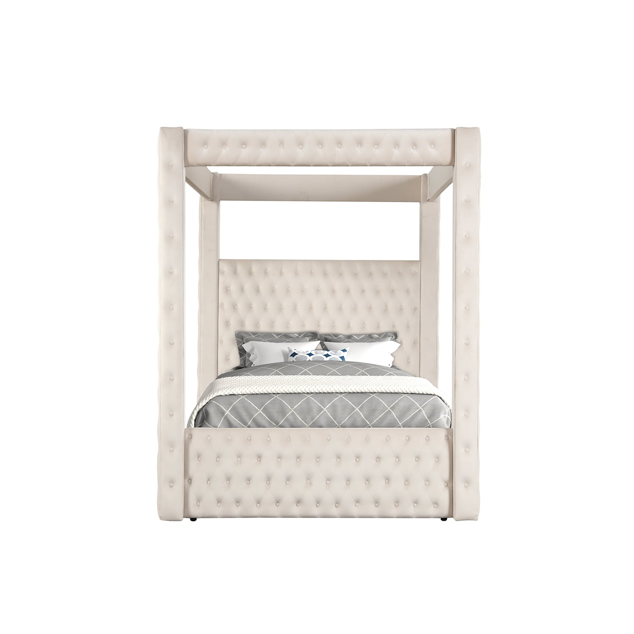 CM ANNABELLE King Canopy Bed - Ivory