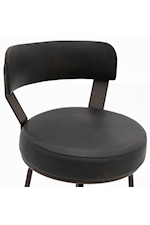 International Furniture Direct Maison Transitional 24" Upholstered Barstool with Matte Black Frame