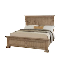 Rustic Solid Wood Queen Panel Bed