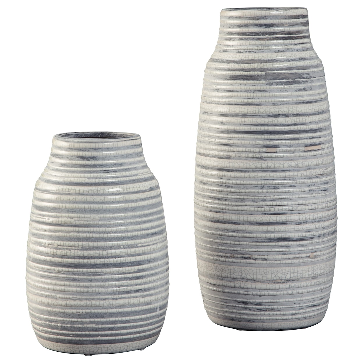 Signature Design by Ashley Accents Donaver Gray/White Vase Set
