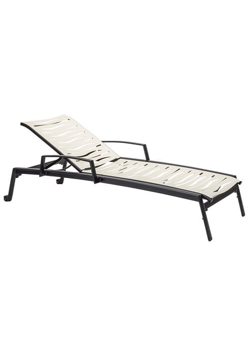 Elance Stacking Adjustable Wave Segment Chaise Lounge w/Wheels