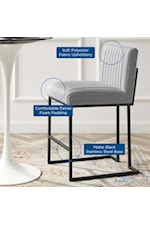 Modway Indulge Channel Tufted Fabric Bar Stool