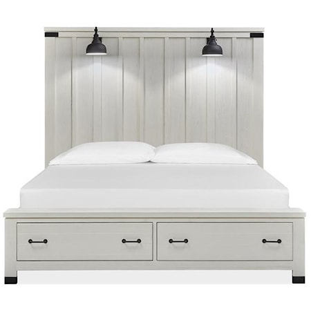 King Storage Panel Bed