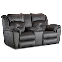 Double Reclining Power Headrest Loveseat with Console