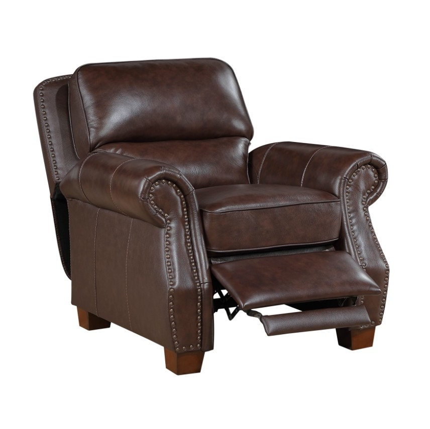 Homelegance Remington Leather Rolled-Arm Push-Back Recliner
