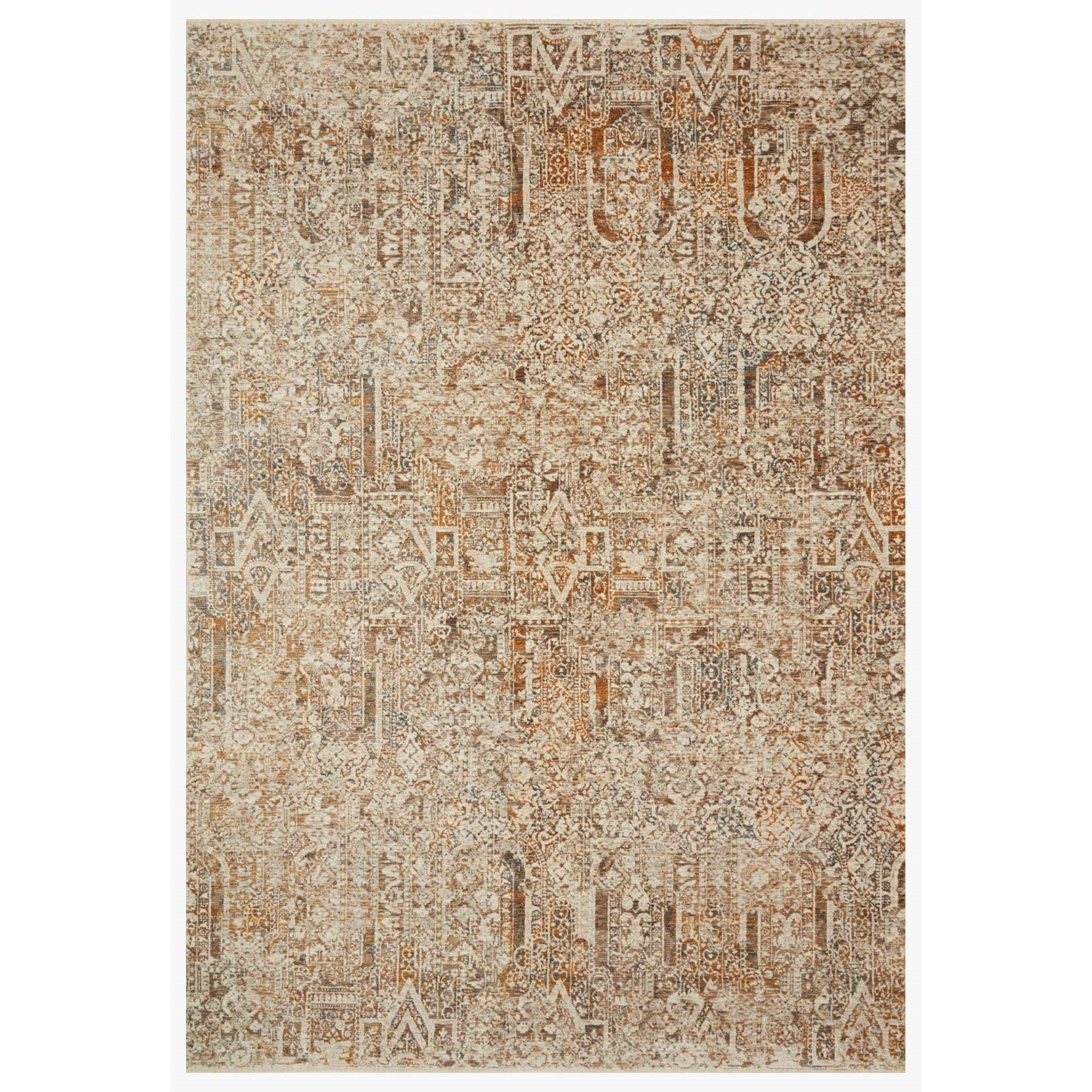 7'10" x 10' Ivory / Orange Rug