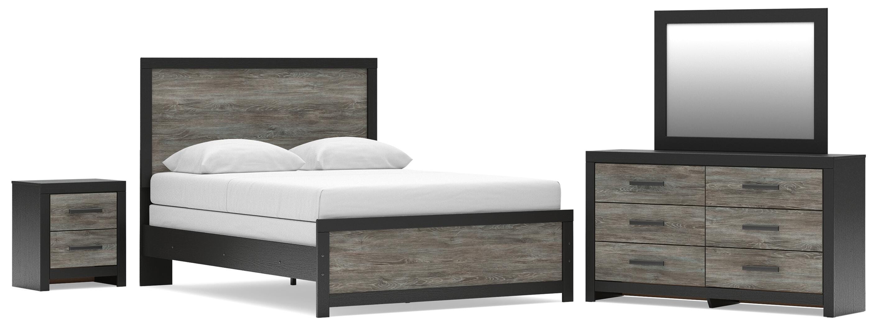Queen Panel Bed, Dresser, Mirror And Nightstand