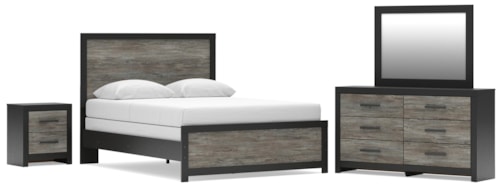 Queen Panel Bed, Dresser, Mirror And Nightstand