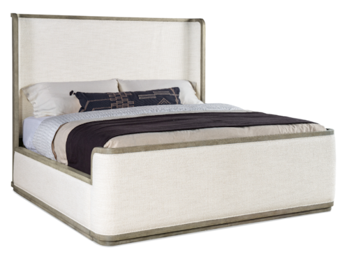 Casual King Upholstered Shelter Bed